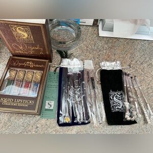 Cosmetic Wand Set - Black and Silver